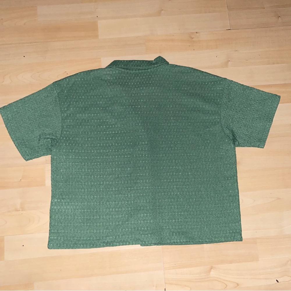 Madewell Utility Button-Up Shirt Women’s Small Cropped Olive Green Boxy Blouse - Picture 3 of 6